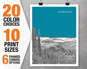 Sandpoint Idaho Poster Art Print ID Schweitzer Ski Skiing Item T5436