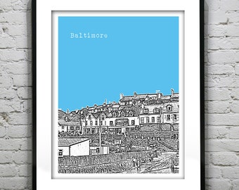 Baltimore Ireland Skyline Poster Art Print  Item T1331