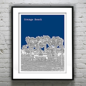 Orange Beach Alabama Poster Art Print Skyline AL Item T1048