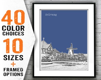 Solvang Skyline Poster Art Print California CA Item T1796