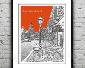 Kennebunkport Skyline Poster Art Print Maine ME Item T4335