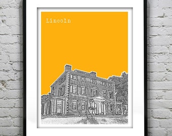 Lincoln Massachusetts Skyline Poster Art Print Codman House MA Item T4582