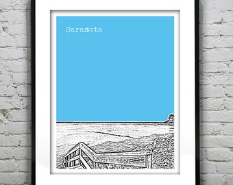Sarasota Skyline Poster Art Print Florida FL Item T2237