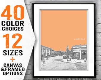 Andover Massachusetts Skyline Poster Art Print MA Item T4838