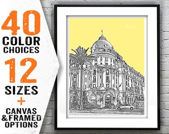 Nice France Negresco Hotel Poster City Skyline Art Print Europe Item T2290