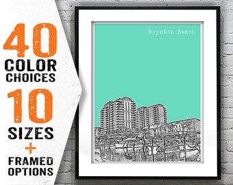 Boynton Beach Florida Skyline Poster Art Print FL Item T2109