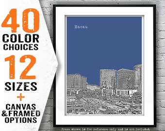 Macau Poster Art Print Skyline China Item T4458