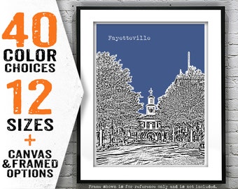 Fayetteville North Carolina Poster skyline Art Print NC Item T4620