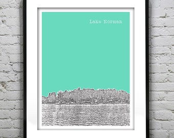 Lake Norman North Carolina Poster skyline Art Print NC Item T4565