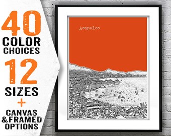 Acapulco Mexico Skyline Poster Art Print Item T2273