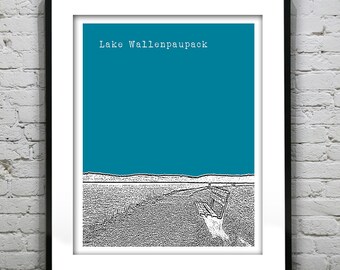 Lake Wallenpaupack Poster Skyline Print Art Item T4898