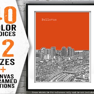 Bellevue Washington Skyline Poster Art Print Item T4964