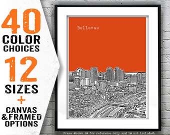 Bellevue Washington Skyline Poster Art Print Item T4964
