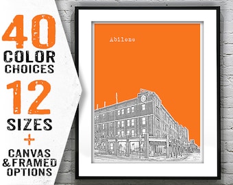 Abilene Texas Skyline Poster Art Print TX Item T2840