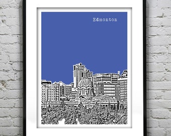 Edmonton Alberta Poster Print City Skyline Canada Art Print Version 1