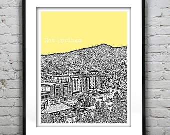 Hot Springs South Dakota Poster Print Art City Skyline Item T2683