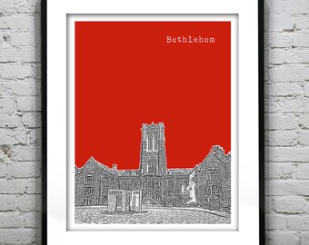 Bethlehem Skyline Poster Print Art Pennsylvania PA Item T2603