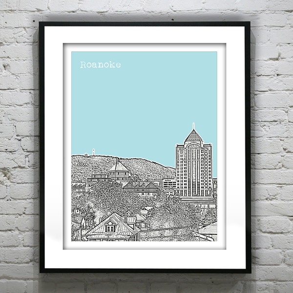 Roanoke Mill Mountain Poster Art Skyline Print Virginia VA Item T2804