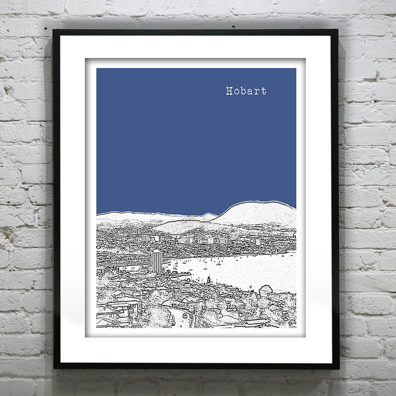 Hobart Tasmania Skyline Poster Art Print Item T2494 Etsy