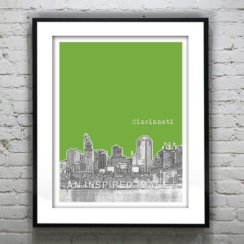 Cincinnati Ohio Poster Art Print Cincinnati OH Item T1635 Etsy