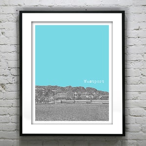 Westport Connecticut Poster Print Art Skyline  CT