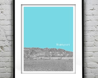 Westport Connecticut Poster Print Art Skyline  CT