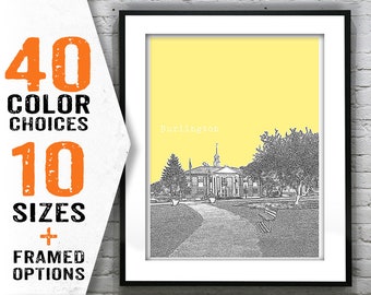 Burlington Massachusetts MA City Skyline Poster Print Art Item S7012