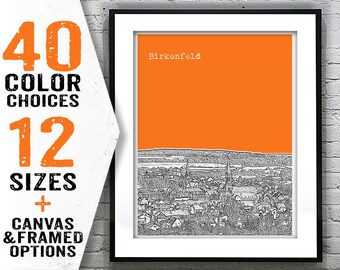 Birkenfeld Poster Skyline Art Print Germany Item T2886