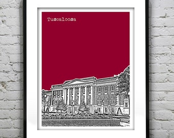 Tuscaloosa Alabama Skyline Poster Art Print AL Item T4147