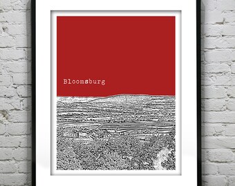 Bloomsburg PA Poster Print Art Pennsylvania Skyline Item T4585