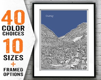 Ouray Colorado Skyline Poster Art Print Item T1276