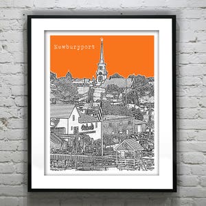 Newburyport Massachusetts Skyline Poster Art Print MA Item T1073