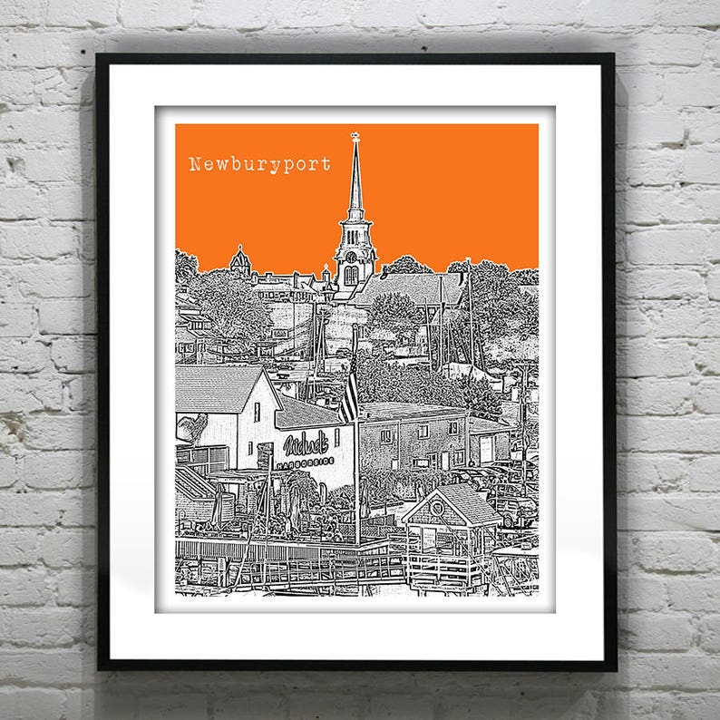 Newburyport Massachusetts Skyline Poster Art Print MA Item Etsy