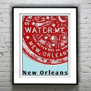 New Orleans Water Meter Art Print Poster NOLA Louisiana Item T4951