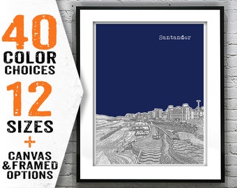Santander Spain Skyline Poster Art Print Item T2835