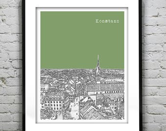 Konstanz Germany Altstadt Poster Art City Skyline Print Europe Item T1903