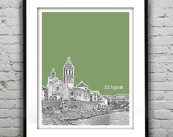Sitges Spain Skyline Poster Art Print Item T4605