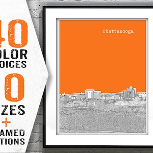 Chattanooga Poster Tennessee Art Print Skyline TN Item T1876