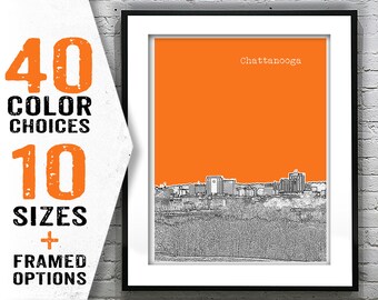 Chattanooga Poster Tennessee Art Print Skyline TN Item T1876