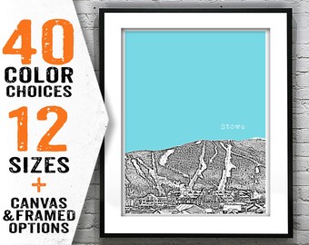 Stowe Ski Vermont Skyline Poster Art Print VT Item T2743