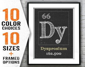 Periodic Table Dysprosium Poster Art Print Periodic Table of Elements Dy 66