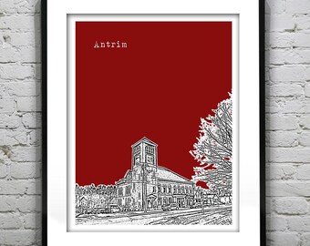Antrim Skyline Poster Art Print New Hampshire Version 1