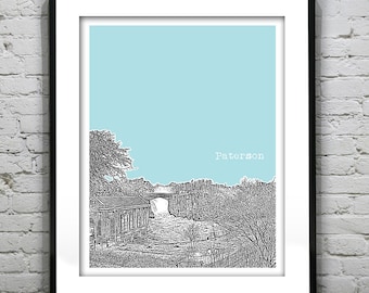 Paterson New Jersey Skyline Poster Print Art NJ