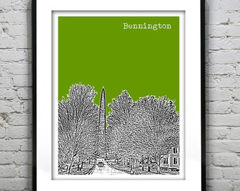 Bennington Vermont VT City Skyline Poster Print