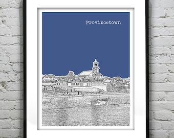 Provincetown Cape Cod Skyline Poster Art Print Massachusetts MA Item T4269