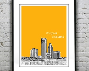 Corpus Christi Skyline Poster Art Print Texas TX Item T5540