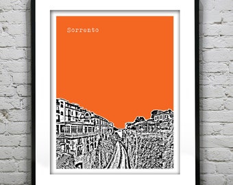 Sorrento Italy Poster Art Print Skyline  Europe landscape