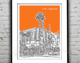 Los Angeles Poster LA Skyline Art Print California Item T1177
