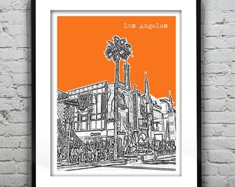 Los Angeles Poster LA Skyline Art Print California Item T1177