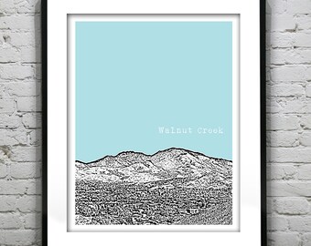 Walnut Creek California Poster Art Skyline Print CA Item T4306